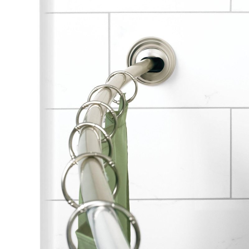 Bath | 72 In. Satin Nickel Dual Mount Curved Shower Rod Bath Bath