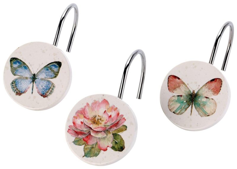 Bath | Butterfly Garden 12-Pc Shower Curtain Hooks Bath Bath