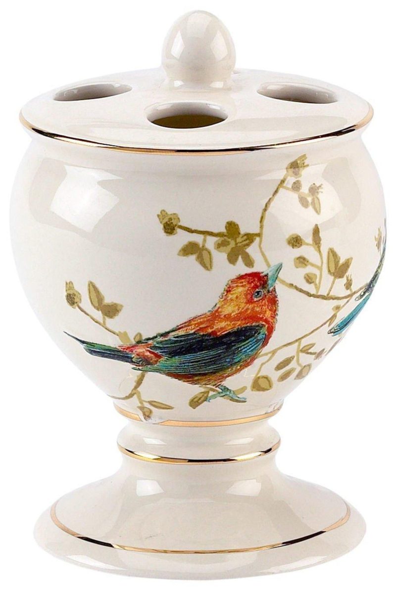 Bath | Gilded Birds Toothbrush Holder Bath Bath