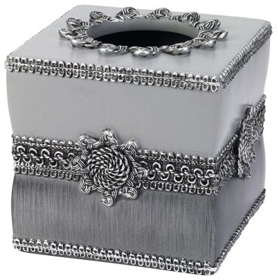 Bath | Granite Braided Medallion Tissue Box Cover Bath Bath