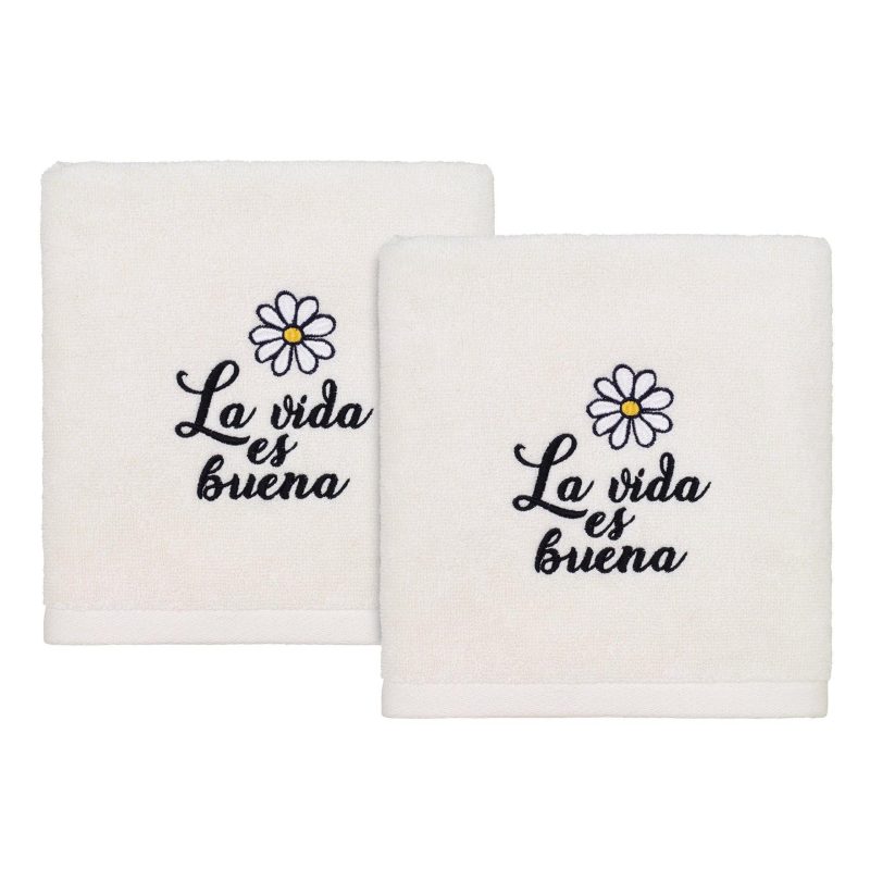 Bath | Latin Sentiments Life Is Good 2Pk Hand Towels Bath Bath