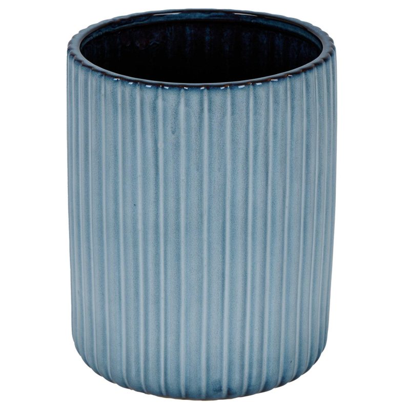 Bath | Painted Ceramic Wastebasket Bath Bath