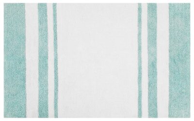 Bath | Spa Cotton Striped Reversible Bath Rug Bath AQUA