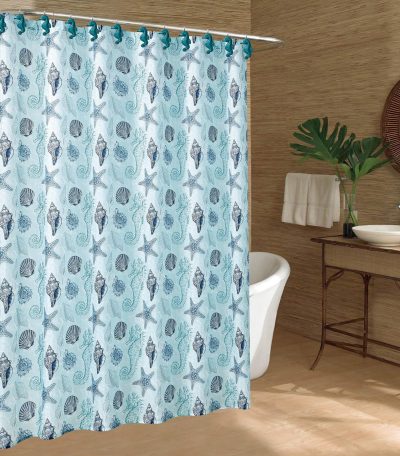 Bath | Starfish Shower Curtain & Shower Hooks Bath Bath