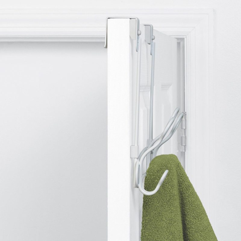 Bath | White 3 Hook Over The Door Rack Bath Bath