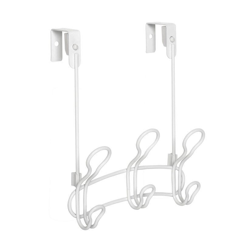 Bath | White 3 Hook Over The Door Rack Bath Bath