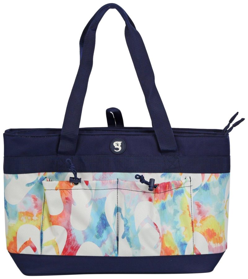 Beach & Pool | 2-Compartment Flip Flop Print Tote Cooler Beach & Pool Beach & Pool