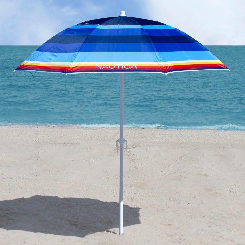 Beach & Pool | 7 Foot Beach Umbrella – Rainbow Border Beach & Pool Beach & Pool