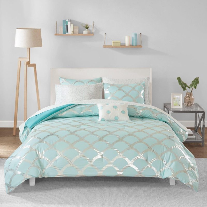 Bedding | Lorna Aqua Comforter & Sheet Set Bedding AQUA