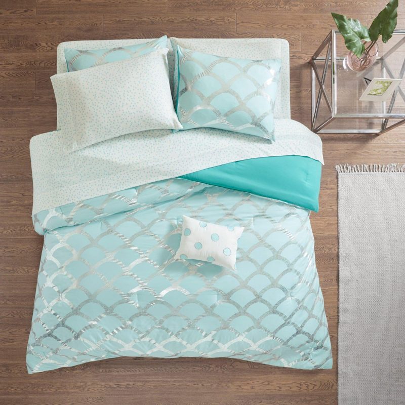 Bedding | Lorna Aqua Comforter & Sheet Set Bedding AQUA