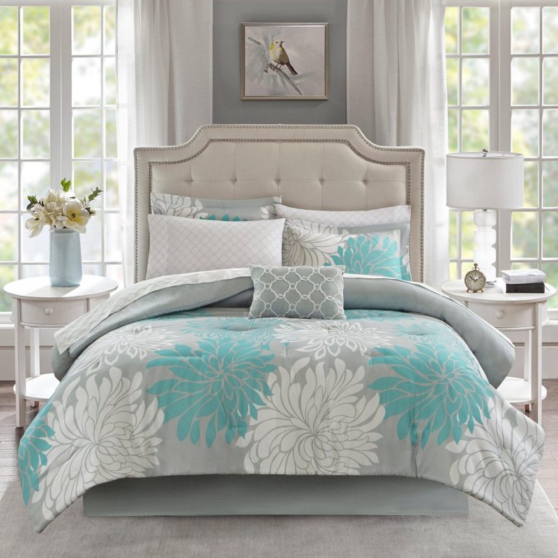 Bedding | Maible Comforter Set Bedding AQUA BLUE