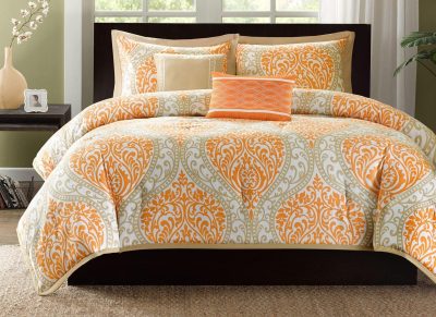 Bedding | Senna Orange Comforter Set Bedding Bedding