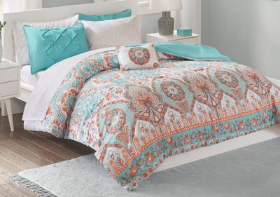 Bedding | Vinnie Comforter & Sheet Set Bedding AQUA