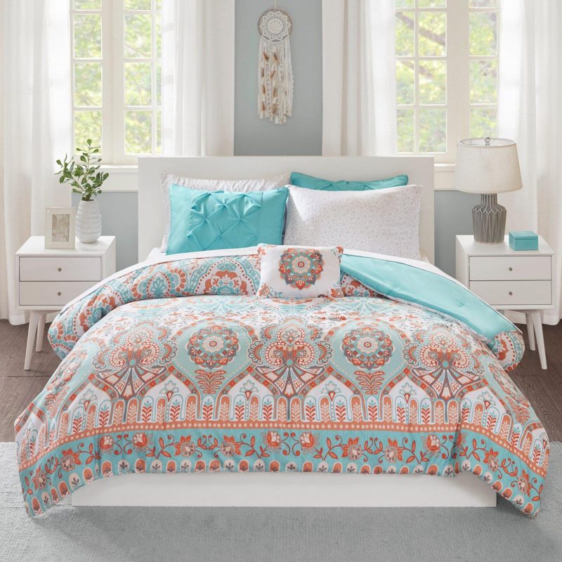 Bedding | Vinnie Comforter & Sheet Set Bedding AQUA