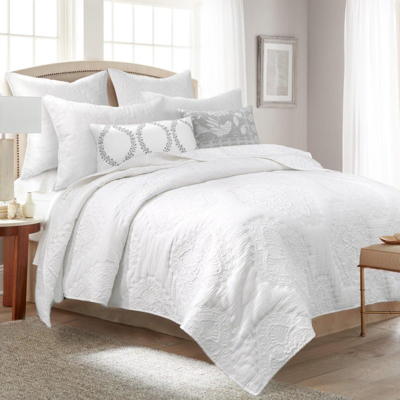 Bedding | White Muslin Quilt & Sham Set Bedding Bedding