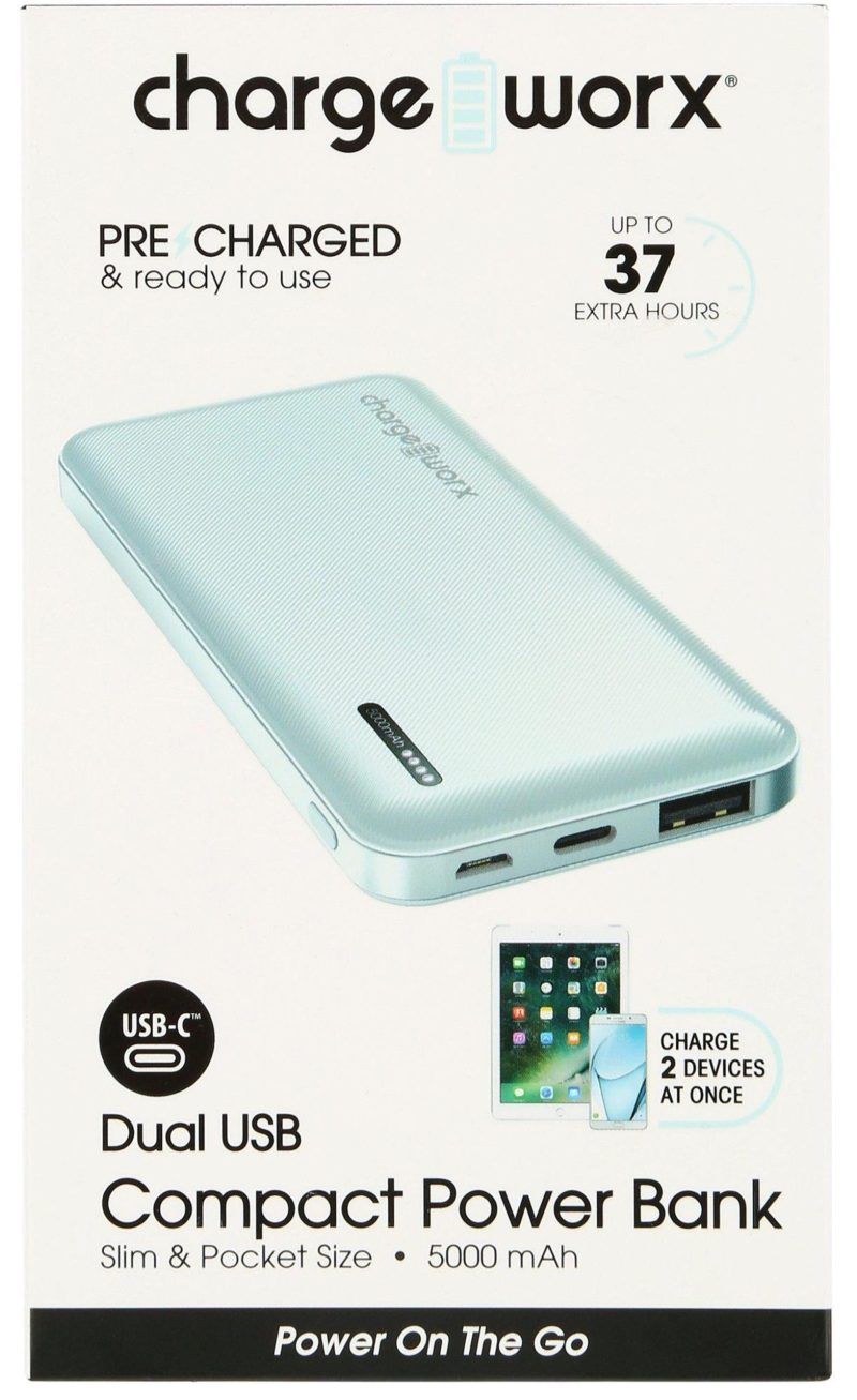 Electronics, Gadgets & Gifts | Dual Usb Compact Power Bank Electronics, Gadgets & Gifts BLUE