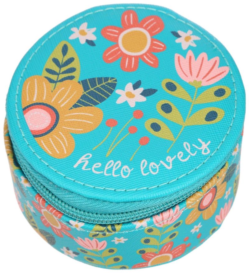 Electronics, Gadgets & Gifts | Flower Print Round Zipper Lined Travel Round Case Electronics, Gadgets & Gifts BLUE MULTI