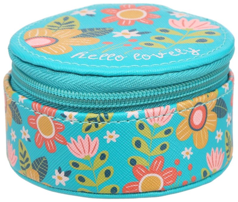 Electronics, Gadgets & Gifts | Flower Print Round Zipper Lined Travel Round Case Electronics, Gadgets & Gifts BLUE MULTI