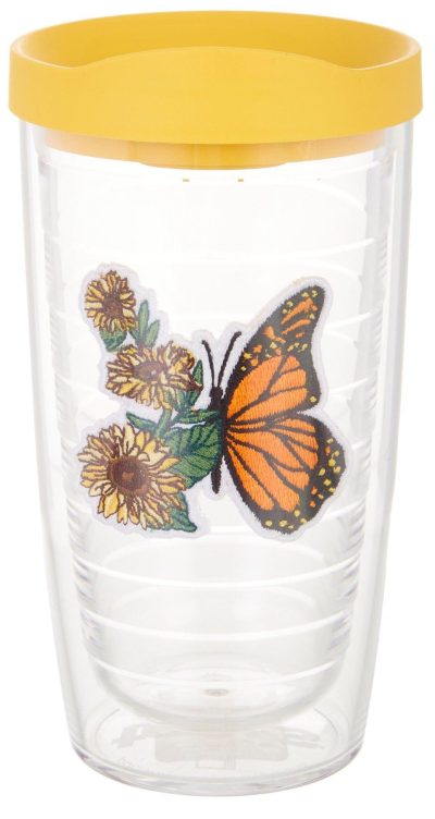 Featured Brands | 16 Oz. Butterfly Flowers Tumbler With Lid Featured Brands Featured Brands