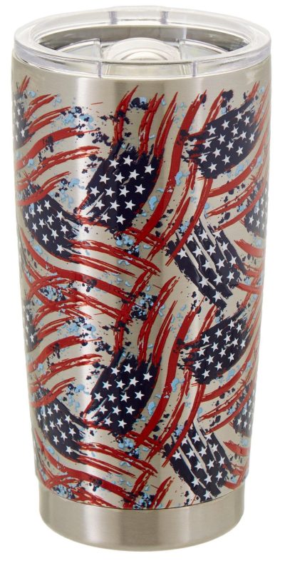 Featured Brands | 20 Oz. Stainless Steel Painted Flag Tumbler Featured Brands BLUE/RED/WHITE