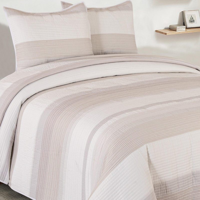 Featured Brands | Wade Waffle Yarn Dyed Stripe Quilt Set Featured Brands BLUSH