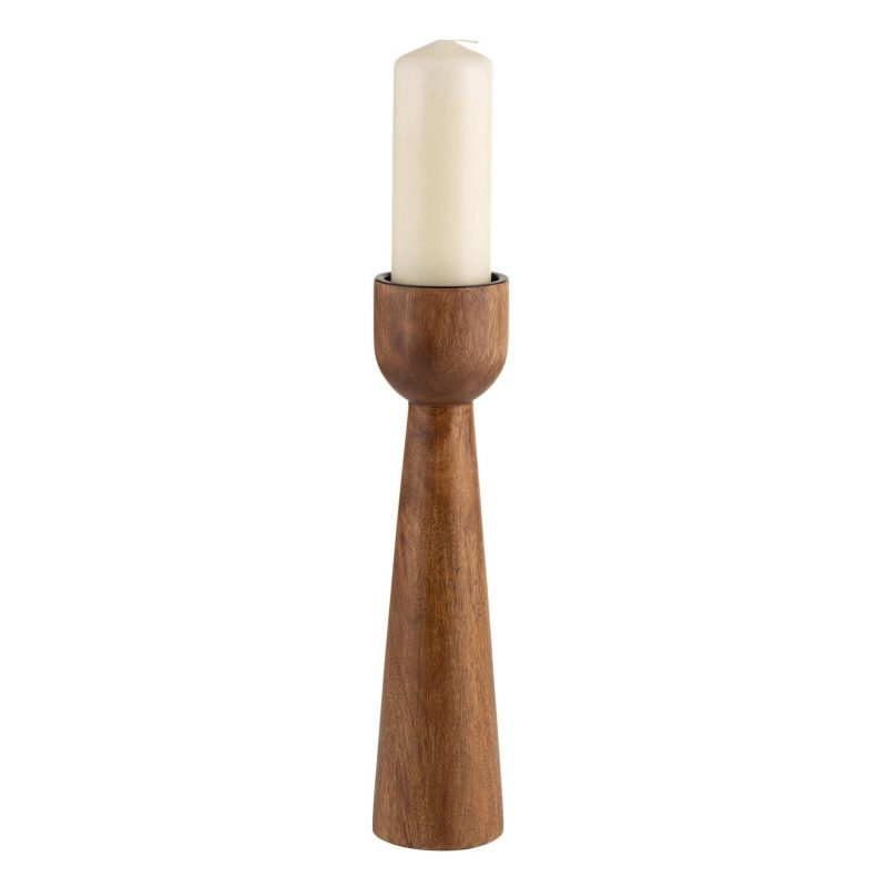 Home Décor | 12" Wood Candle Holder Decor Home Décor BROWN