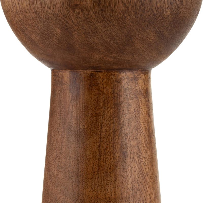 Home Décor | 12" Wood Candle Holder Decor Home Décor BROWN