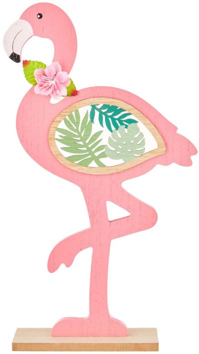 Home Décor | 14 In. Standing Wooden Flamingo Decor Home Décor Home Décor