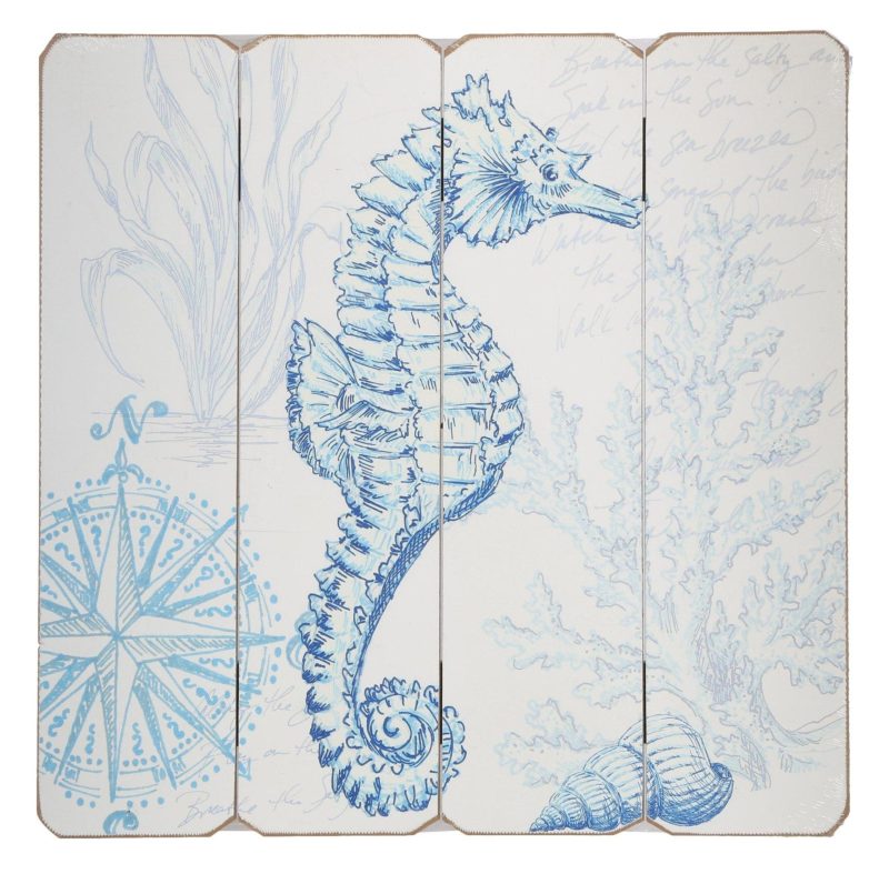 Home Décor | 16X16 Seahorse Wall Decor Home Décor BLUE/WHITE