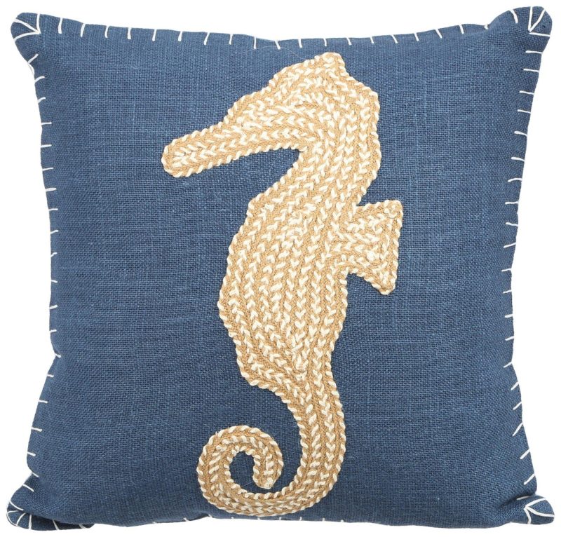 Home Décor | 18X18 Seahorse Decorative Pillow Bedding Bedding