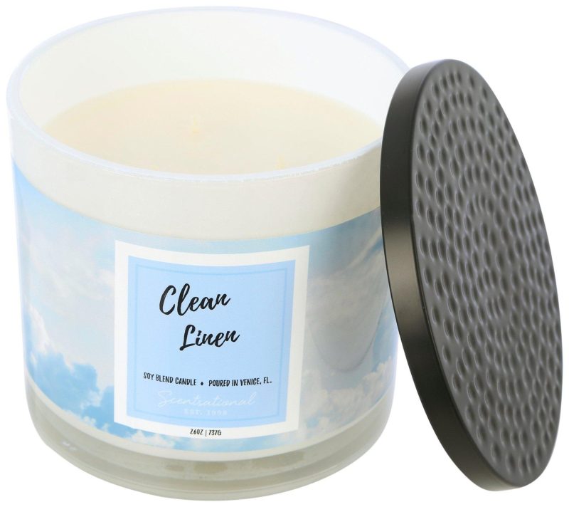 Home Décor | 26 Oz. Clean Linen Soy Blend Candle Home Décor Home Décor