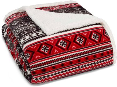 Home Décor | Classic Fair Isle Sherpa Blanket Bedding Bedding