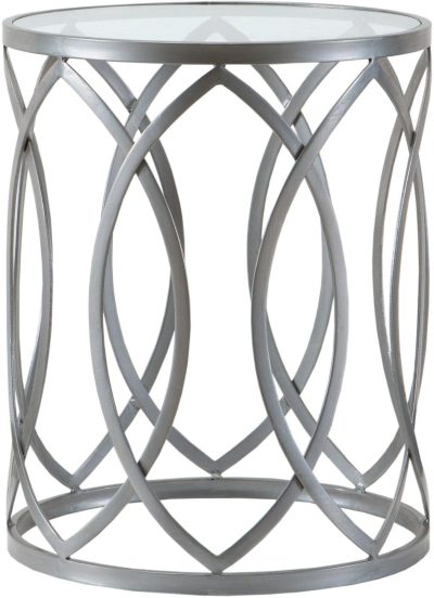 Home Décor | Gaige Silver Metal Eyelet Accent Table – 16X20 Home Décor Home Décor