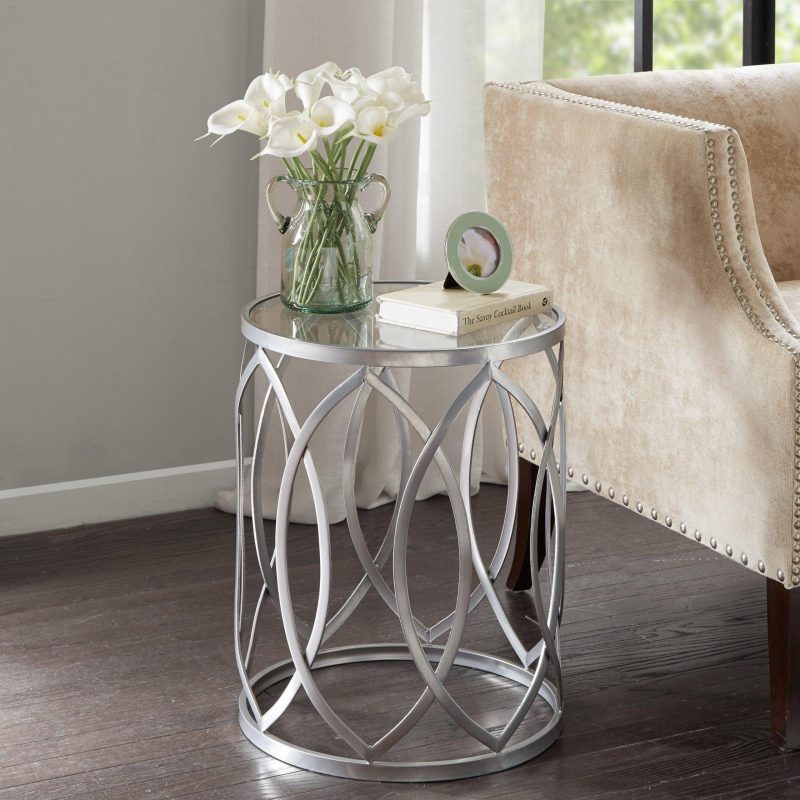 Home Décor | Gaige Silver Metal Eyelet Accent Table – 16X20 Home Décor Home Décor