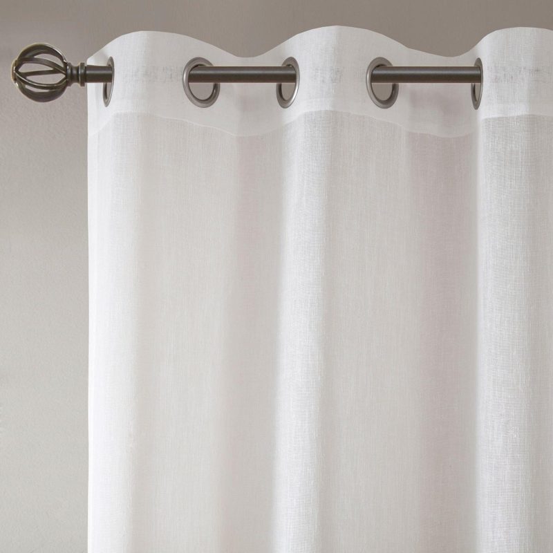 Home Décor | Hayden Faux Linen Striped Sheer Window Panel Home Décor GREY