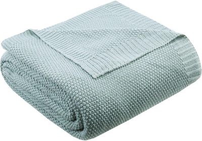 Home Décor | Ink & Ivy Bree Knit Blanket Bedding AQUA