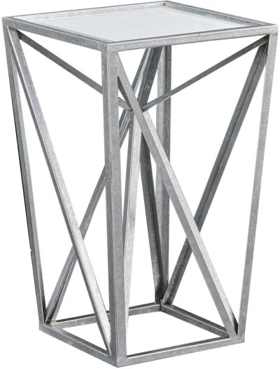 Home Décor | Jaye Silver Angular Mirror Accent Table Home Décor Home Décor