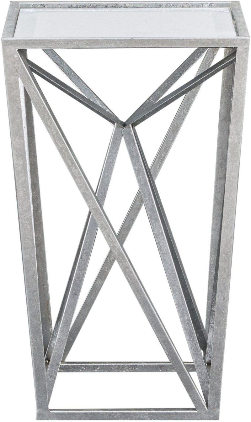 Home Décor | Jaye Silver Angular Mirror Accent Table Home Décor Home Décor