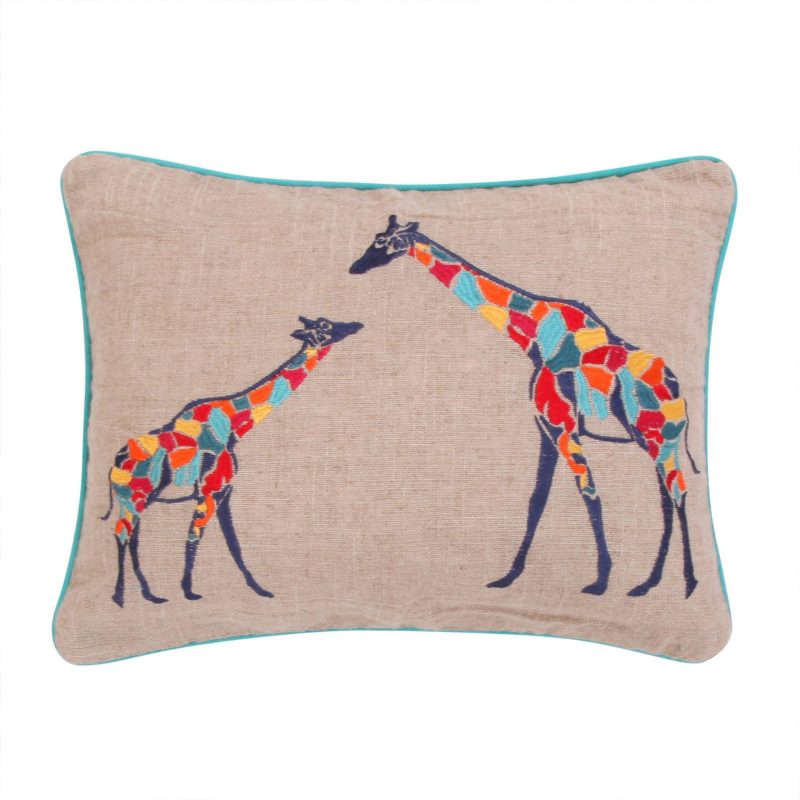 Home Décor | Mackenzie Giraffes Burlap Pillow Bedding Bedding