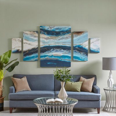 Home Décor | Midnight Tide Blue 5-Pc. Canvas Wall Art Home Décor Home Décor