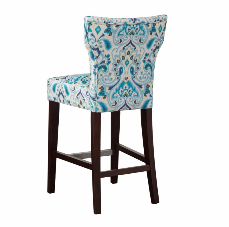 Home Décor | Saffron Damask Cushioned Bar Stool – 18X21X38 Home Décor BLUE MULTI