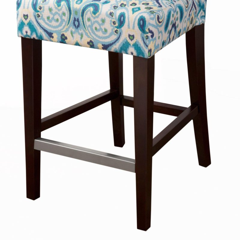 Home Décor | Saffron Damask Cushioned Bar Stool – 18X21X38 Home Décor BLUE MULTI