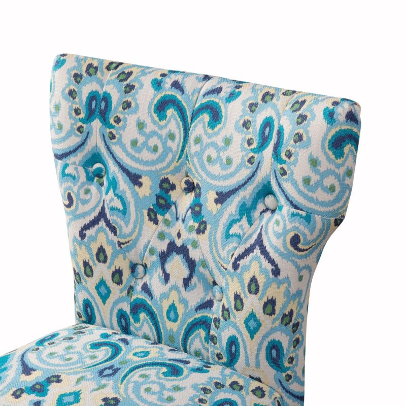 Home Décor | Saffron Damask Cushioned Bar Stool – 18X21X38 Home Décor BLUE MULTI