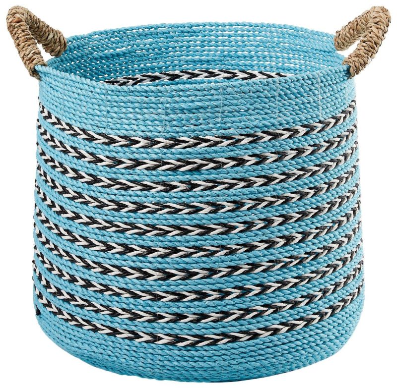 Home Décor | Tapered Raffia And Seagrass Basket Home Décor BLUE MULTI