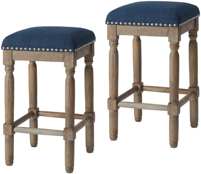 Home Décor | Wells 2-Pc. Navy Blue Bar Stool Set Home Décor Home Décor