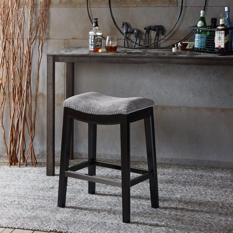 Home Décor | Westly Saddle Counter Grey Stool Home Décor GREY