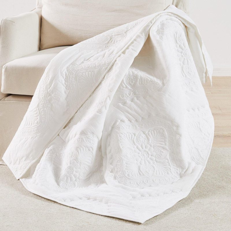 Home Décor | White Muslin Throw Bedding Bedding