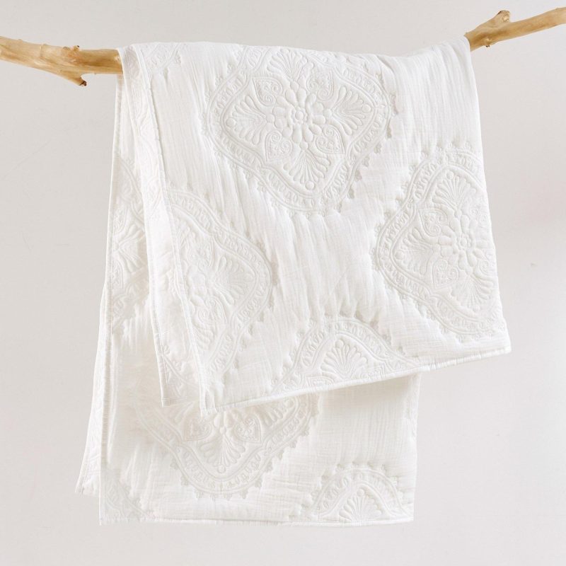 Home Décor | White Muslin Throw Bedding Bedding