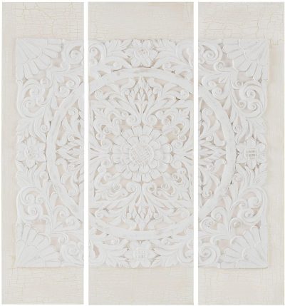 Home Décor | White Wooden Mandala 3-Pc. 3D Canvas Wall Art Home Décor Home Décor