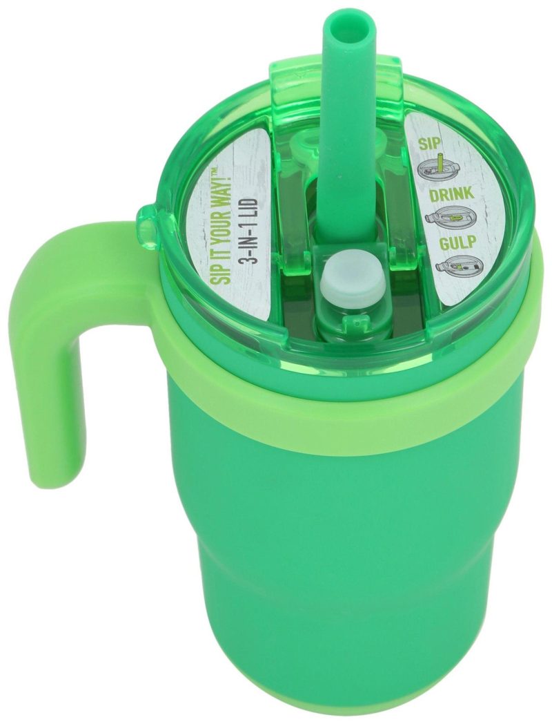 Kitchen & Dining | 14Oz Coldee Mug Monster 3-In-One Travel Mug For Kids Kitchen & Dining GREEN